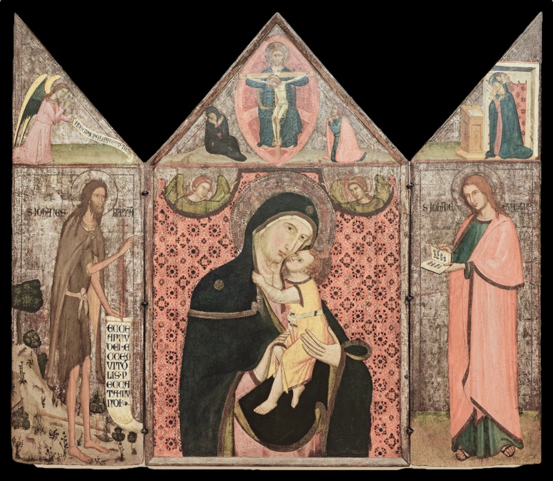 Madonna con Bambino, San Giovanni Battista, San Giovanni Evangelista, Annunciazione, Trinità (trittico, opera isolata)